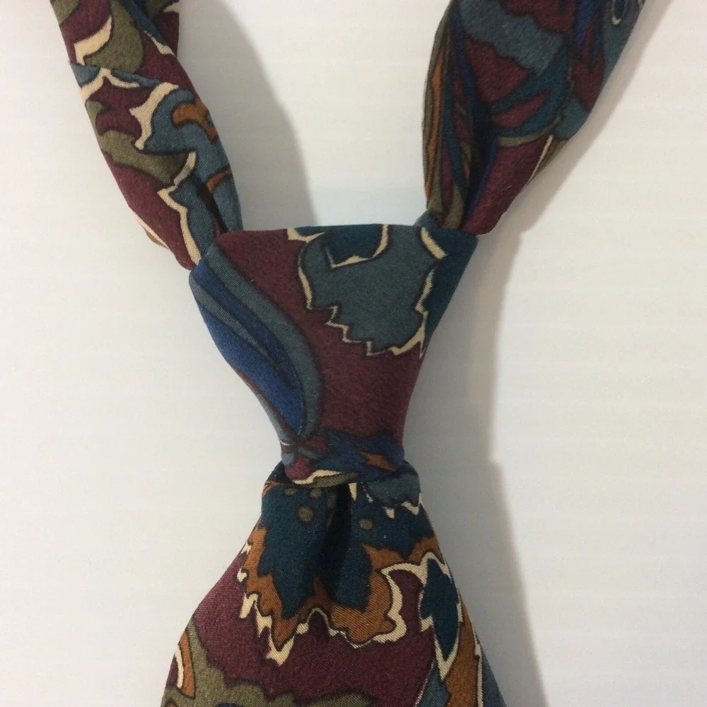 CELLINI Collection MENS TIE NECKTIE 3.75 in Burgundy Olive Rust Blue